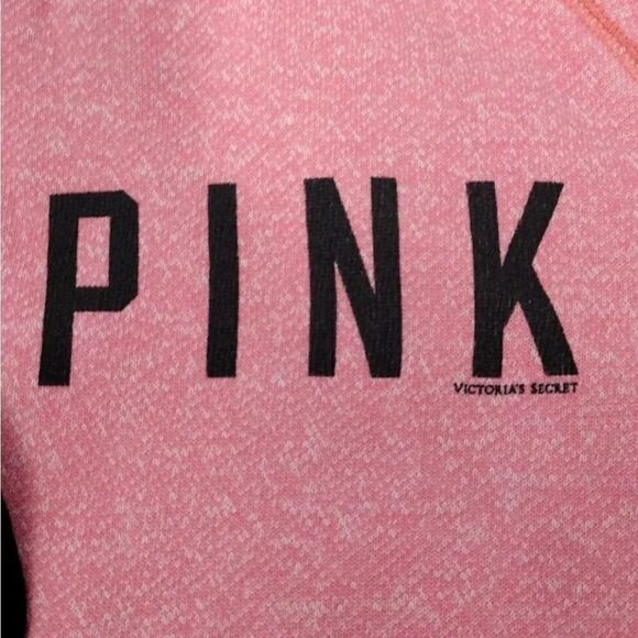 PINK VS 2012 Pink Black Logo Fleece Thrashed Hooded Pullover Large - Picture 3 of 16